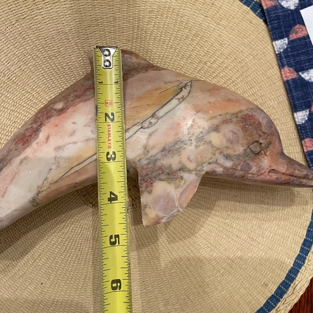 Heavy Carved Dolphin Sculpture- 10” Long Weight; 4.12 POUNDS